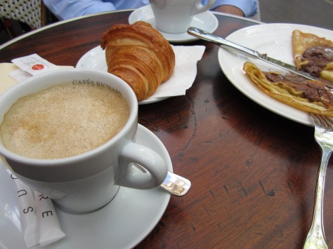Cafe au lait with our Paris treats